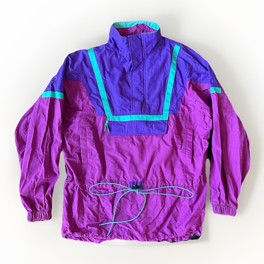 90's L.L Bean Colorblock Anorak Women's Size Small Purple / Blue